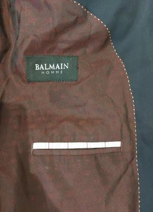 Пиджак шерстяной balmain decorative мужской темно-синий мужественный шерстиной пиджак8 фото