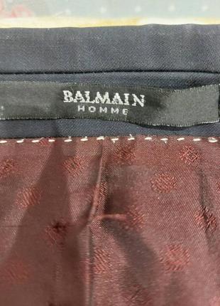 Піджак вовняний balmain чоловічий темно-синій мужской шерстяной пиджак6 фото