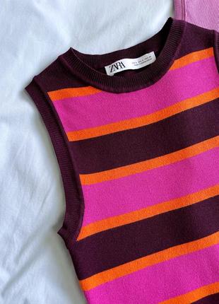 Кроп топ в полоску широкая цветная зара