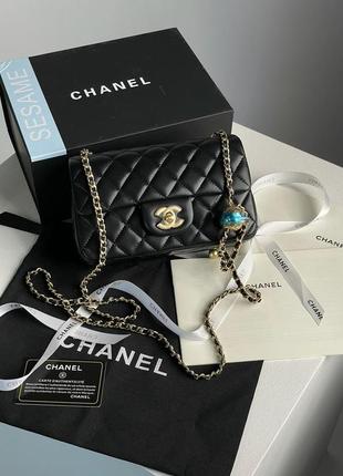 Сумка женская в стиле chanel classic 1.55 small single flap in black