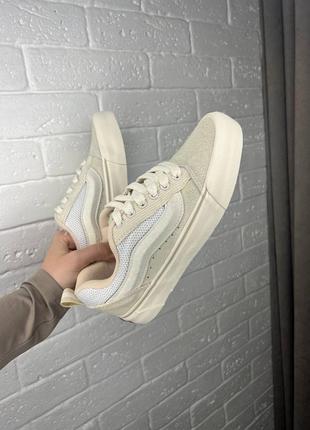 Классные женские кеды vans knu skool beige бежевые4 фото