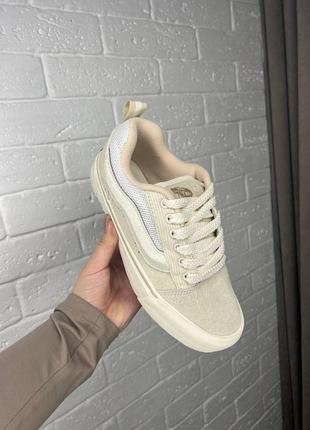 Классные женские кеды vans knu skool beige бежевые3 фото