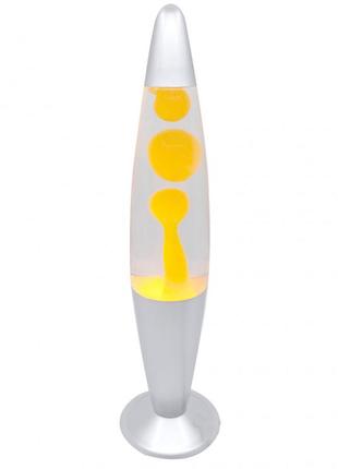 Лава лампа с воском двухцветная  41 см желто - синяя