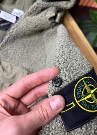 Stone island hooded fleece jacket aligator green 🐊5 фото