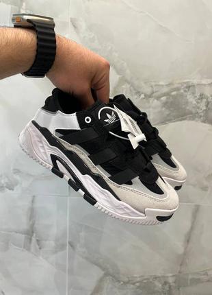 Трендовые женские кроссовки adidas niteball black white чёрно-белые4 фото