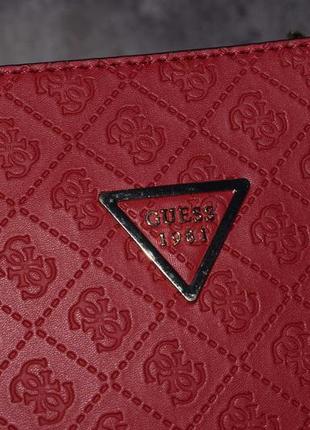 Guess kamryn tote monogram (женская красная сумка монограмм гесс тоте8 фото