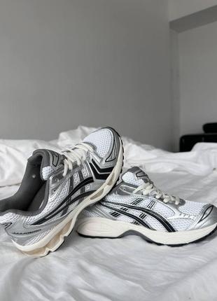 Классные женские кроссовки asics gel-kayano 14 silver black серебристые с чёрным8 фото