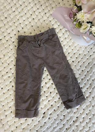 Штанішки брюки 12-18 місяців / штани коричневі дитячі / штанішки для діток дівчат / штани