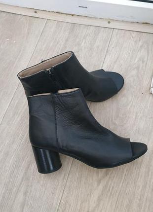 Ботинки с открытым носком, ботильоны р.35-36 кожа