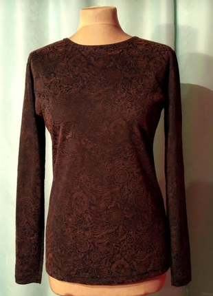 Кофточка с коричневым рисунком и длинным рукавом. betty barclay