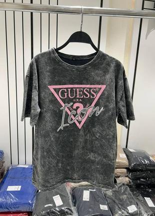 Футболка стильная женская моложеная в стиле guess icon отличное качество 💫1 фото