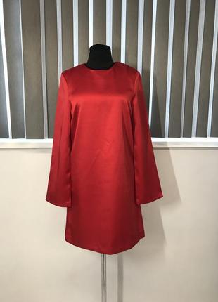 Красное мини платье - туника от h&amp;m p.xs5 фото