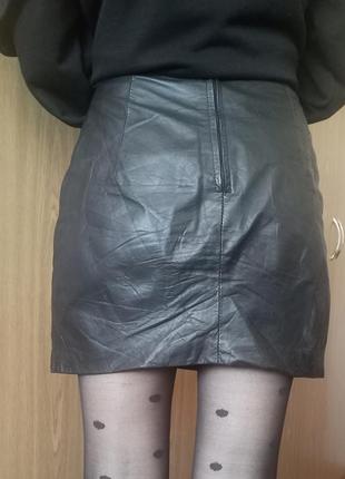 Стильная юбка размер м, экокожа4 фото