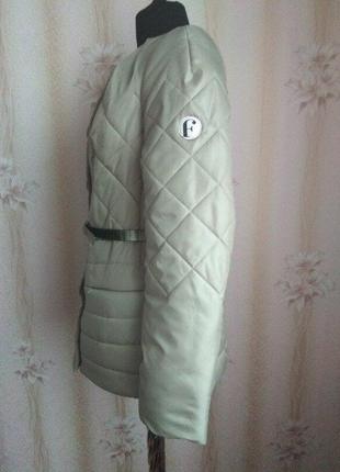 Модная женская стеганая куртка без воротника, салат/оливка, р. 46, украина5 фото