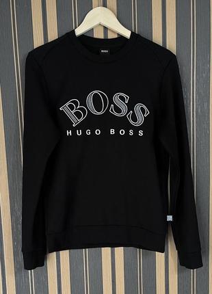 Hugo boss s чорна спортивна кофта світшот з вишитим логотипом