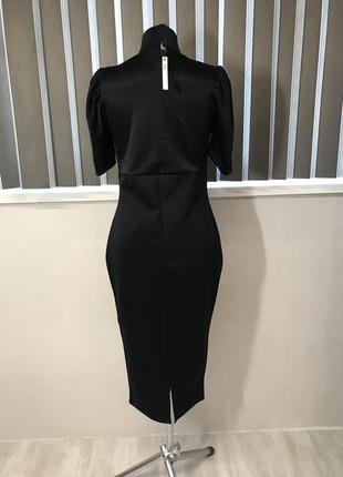 Приталенное черное миди платье от asos p.122 фото