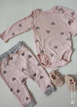 Комплект костюм штанишки штаны лосины лосинки боди бодик h&m