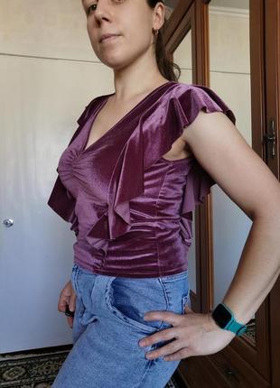 Топ stradivarius женский бархатный футболка4 фото