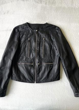 Кожаная куртка s.oliver 100% натуральная кожа, р. l, премиум1 фото