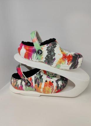 Детские утепленные кроксы crocs classic lined clogs (206683-0c4),оригинал