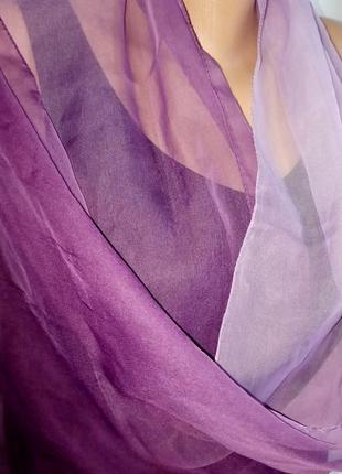 Легкий фиолетовый полупрозрачный шарф jago италия +подарок5 фото