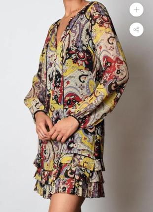 Оригинальное шёлковые платье diane von furstenberg с разноцветным принтом пейсли10 фото