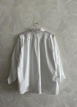 Zara поплиновая блузка, крой оверсайз.7 фото