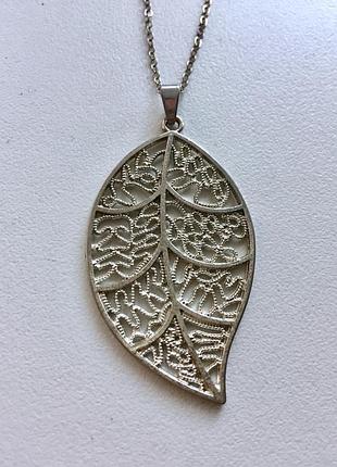 Кулон "листик" на цепочке