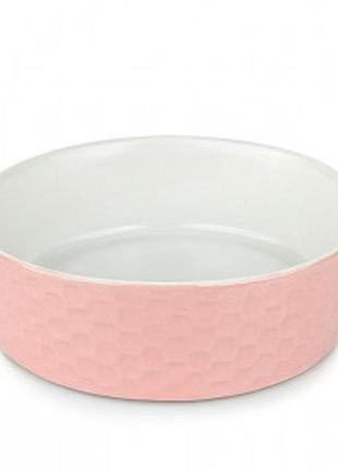 Керамічна миска рожева — 1000 мл