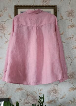 Розова лляна сорочка5 фото