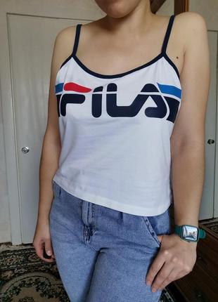 Майка fila белая женская топ
