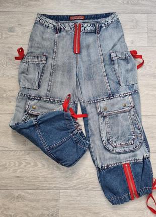 Кружевные джинсы карго кроп джинсы4 фото