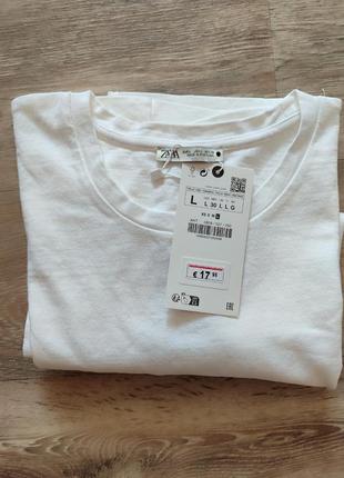 Біла базова футболка преміум якості zara розмір l на бірці 18 євро4 фото