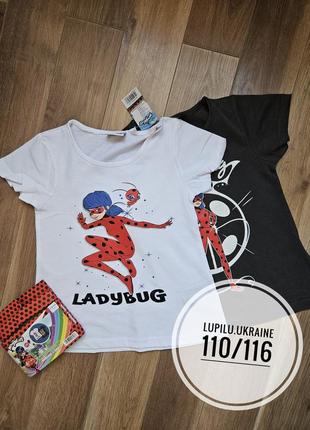 Disney lady bag miraculus набір футболок 110/116 р на дівчинку футболка 2 шт набор комплект на девочку леди баг2 фото