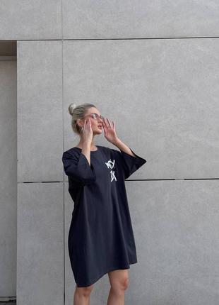 Женское платье оверсайз-футболка 100% хлопок рисунок дональд дак турецкий кулир9 фото
