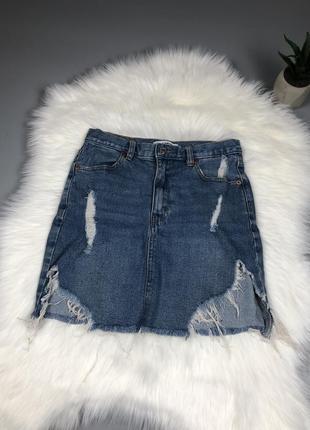 Джинсовая короткая юбка юбка мини джинсовая мыны юбка pull &amp; bear