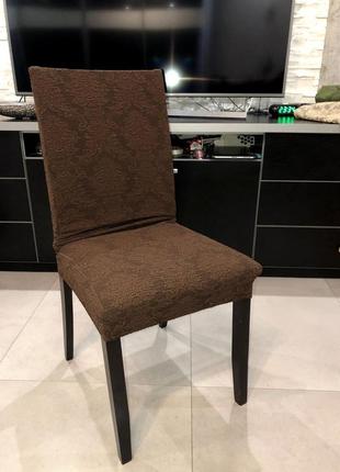 Жаккардовые чехлы на стулья без юбки универсальные натяжные декоративные, турецкие...