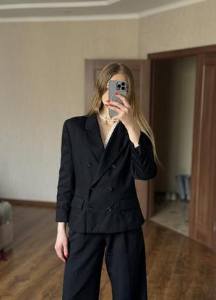 Стильный черный пиджак жакет блейзер на пуговицах  италия8 фото