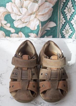 Детские кожаные сандалии босоножки мальчишку хайтопы мокасины закрытая пятка носок3 фото