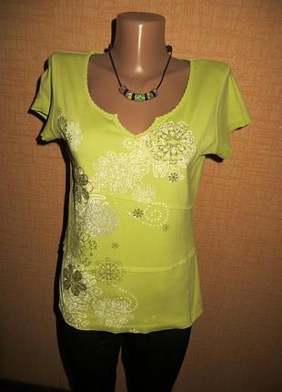 Яскрава футболка салатового 100 % коттон