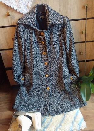 Пальто сіре весна/осінь зі золотими ґудзиками
