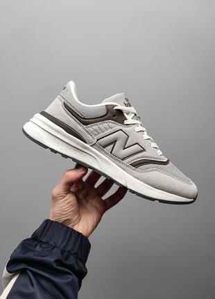 Мужские кроссовки серые с коричневым new balance 997 gray / brown