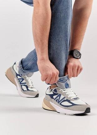 👕мужские кроссовки new balance 990v6 gray white navy4 фото