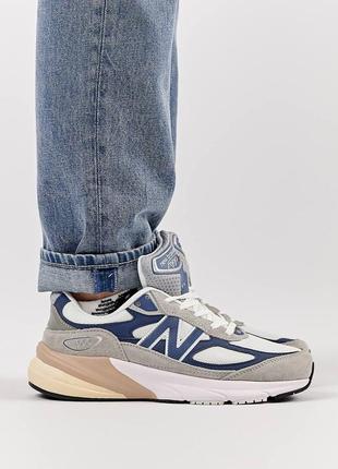 👕мужские кроссовки new balance 990v6 gray white navy6 фото