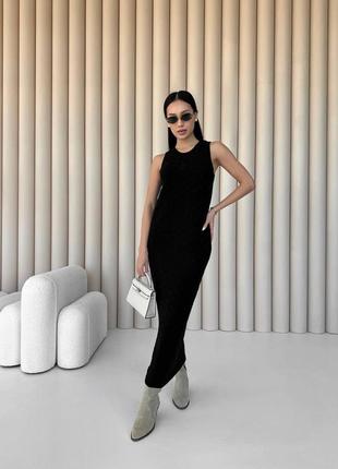 Черный длинный сарафан женский, черная женская длинная платье,1 фото