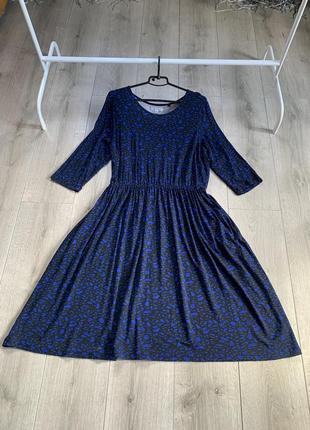 Эффектное платье платья синего цвета вискоза размер 50 52 на длинный рукав