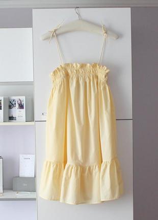 Нежно желтое хлопковое платье от primark