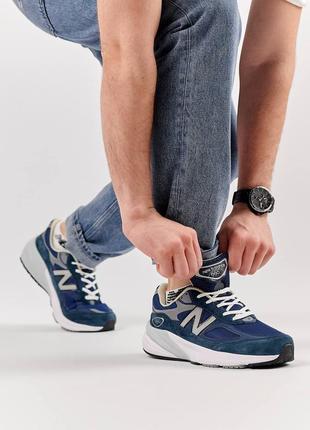 👕мужские кроссовки new balance 990v6 navy white4 фото