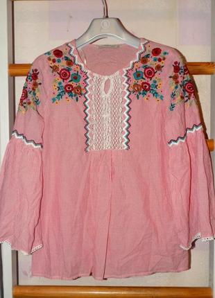 Блуза с вышивкой zara р.s3 фото
