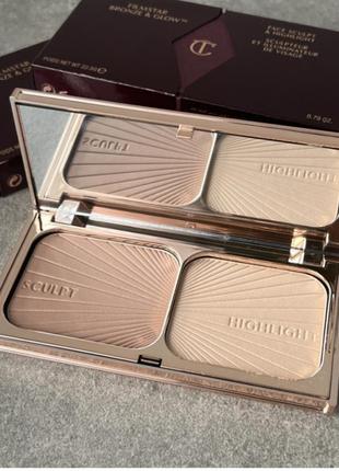 Палетка для лица charlotte tilbury filmstar bronze &amp; glow contour duo 22g (fair/medium) оригинал